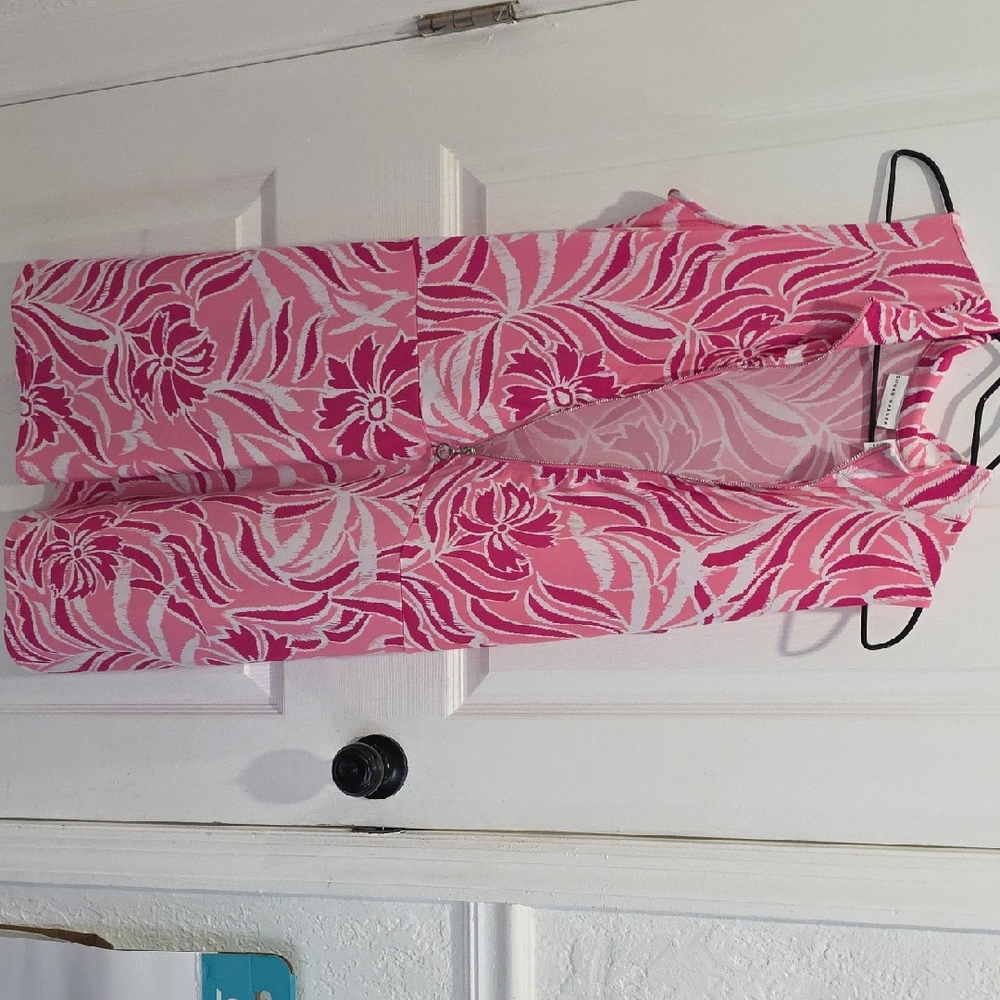 Susan Graver Pink and White Floral Dress